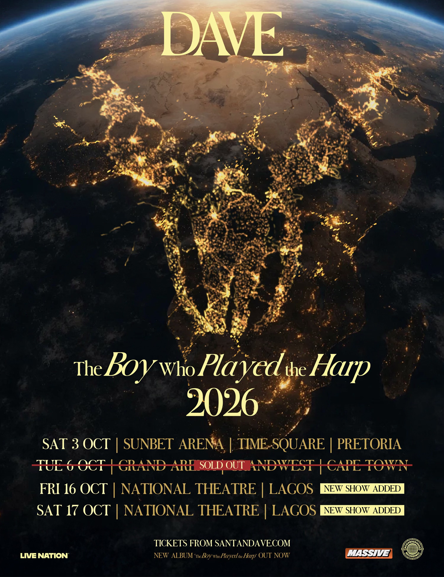 DAVE BRINGS THE BOY WHO PLAYED THE HARP TOUR TO LAGOS FOR HIS FIRST-EVER HEADLINE SHOWS IN NIGERIA